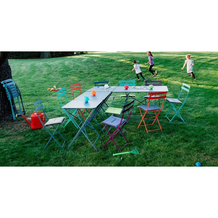 Chaise De Jardin Pliante FERMOB Bistro Métal - Bleu Acapulco 5 Chaise De Jardin Pliante FERMOB Bistro Métal - Bleu Acapulco – Image 3