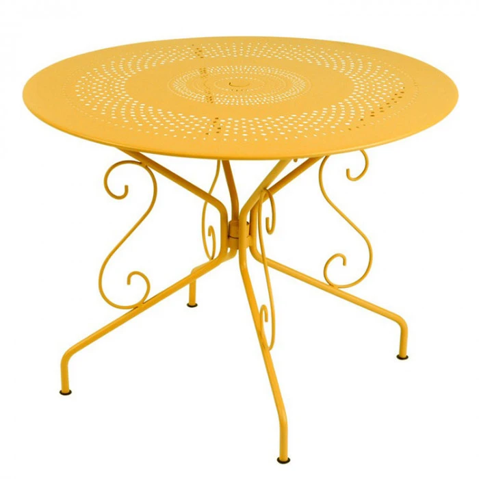 Table De Jardin 4 Personnes FERMOB Montmartre Ø 96 Cm - Miel 3 Table De Jardin 4 Personnes FERMOB Montmartre Ø 96 Cm - Miel