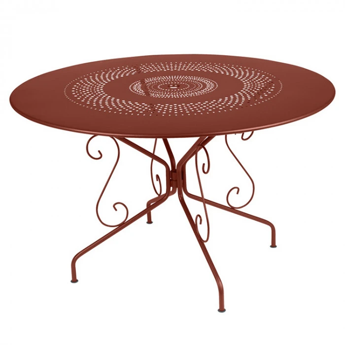 Table De Jardin 8 Personnes FERMOB Montmartre Ø 117 Cm - Ocre Rouge 3 Table De Jardin 8 Personnes FERMOB Montmartre Ø 117 Cm - Ocre Rouge