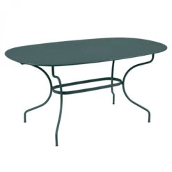 Table De Jardin Ovale 6 Personnes FERMOB Opéra + 160 X 90 Cm - Gris Orage