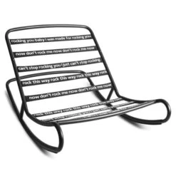 Pack Rocking Chair Rock'n'Roll Noir + Pouf Original Outdoor Écume Fatboy -Fatboy Boutique 103161 rocking chair fatboy rocknroll noir 1