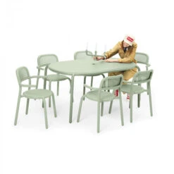 Table De Jardin 6 Personnes Fatboy Toní Tavolo - Vert Brume -Fatboy Boutique 104309 table jardin fatboy toni tavolo vert brume ambiance 2