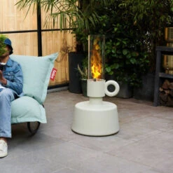 Lampe Fatboy Flamtastique - Gris Clair -Fatboy Boutique 104684 lampe huile fatboy flamtastique gris clair ambiance