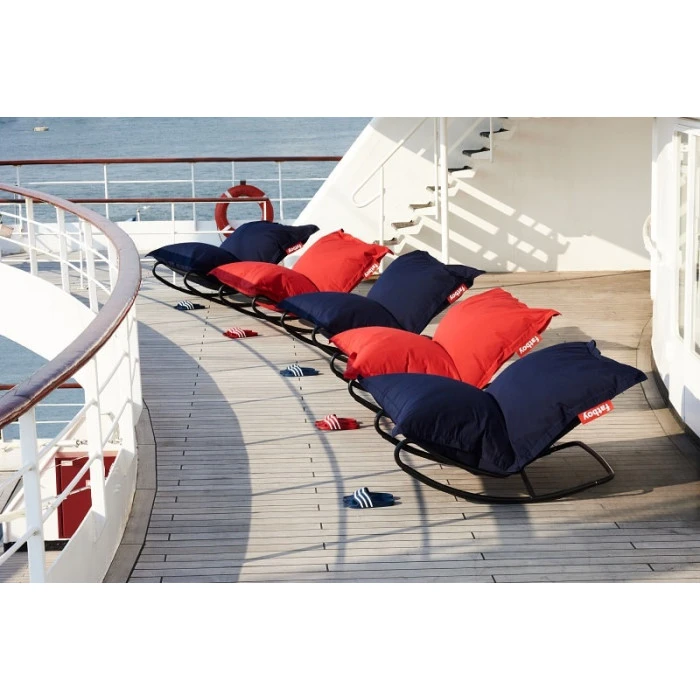 Pack Rocking Chair Rock'n'Roll Noir + Pouf Original Outdoor Rouge Fatboy 5 Pack Rocking Chair Rock'n'Roll Noir + Pouf Original Outdoor Rouge Fatboy – Image 3