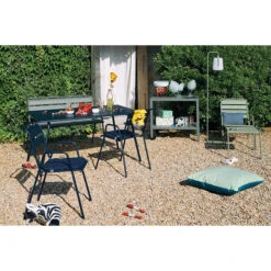 Galette Color Mix Pour Chaise FERMOB Monceau - Bleu Nuit 7 Galette Color Mix Pour Chaise FERMOB Monceau - Bleu Nuit -Fatboy Boutique 2721 coussin galette bleu ambiance 1