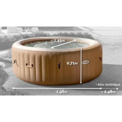Spa Gonflable Intex PureSpa Sahara Energie + 4 Places Avec Couverture Thermique -Fatboy Boutique 28476ex raviday dimensions spa gonflable intex purespa sahara 4 places couverture