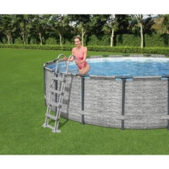 Piscine Tubulaire Ronde Bestway Steel Pro Max 5,49 X 1,22 M -Fatboy Boutique 5618y piscine hors sol bestway ronde steel pro max 549 122 echelle