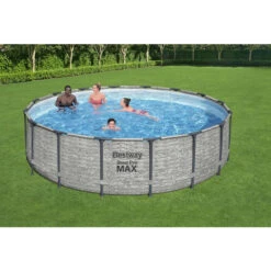 Piscine Tubulaire Ronde Bestway Steel Pro Max 4,88 X 1,22 M -Fatboy Boutique 5619e piscine tubulaire ronde bestway steel pro max 428 122 ambiance