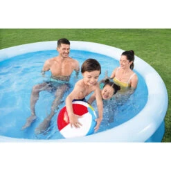 Piscine Autoportée Bestway Fast Set™ 3,05 X 0,66 M Avec Filtration -Fatboy Boutique 57458 piscine hors sol bestway ronde fast set 305 66 ambiance