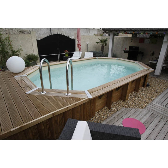 Piscine En Bois Octogonale Ubbink Océa 6,10 X 4,00 X 1,30 M - Liner Beige 3 Piscine En Bois Octogonale Ubbink Océa 6,10 X 4,00 X 1,30 M - Liner Beige
