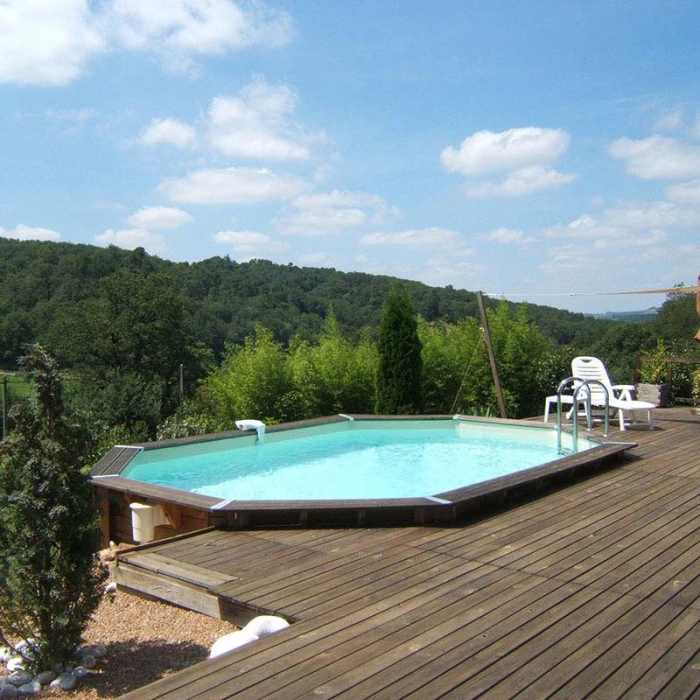 Piscine En Bois Octogonale Ubbink Océa 6,10 X 4,00 X 1,30 M - Liner Beige 5 Piscine En Bois Octogonale Ubbink Océa 6,10 X 4,00 X 1,30 M - Liner Beige – Image 3