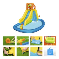 Aire De Jeux Avec Toboggan, Pataugeoire Et Canon à Eau Bestway Mont Splashmore -Fatboy Boutique aire jeux bestway mont splashmore 53345 9