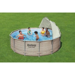 Auvent Pour Piscine Tubulaire Bestway Ø 3,05 à 5,49 M -Fatboy Boutique ambianceauvent rond bestway