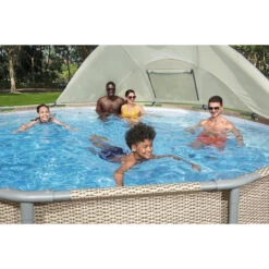 Auvent Pour Piscine Tubulaire Bestway Ø 3,05 à 5,49 M -Fatboy Boutique auvent rond bestway 2 ambiance