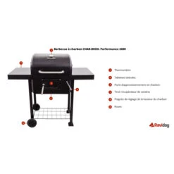 Barbecue à Charbon CHAR-BROIL Performance 2600 -Fatboy Boutique caracteristiques char broil performance 2600
