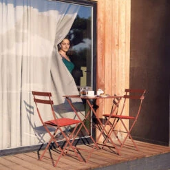 Salon De Jardin Fermob Bistro 57 X 57 Cm Ocre Rouge, 2 Personnes