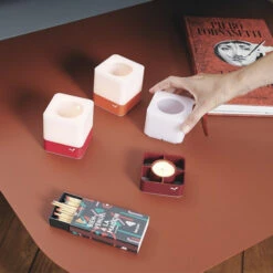 Lot De 3 Photophores FERMOB Cuub - Rouge -Fatboy Boutique cuub rouge ambiance fermob 3