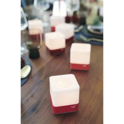 Lot De 3 Photophores FERMOB Cuub - Rouge -Fatboy Boutique cuub rouge ambiance fermob 6