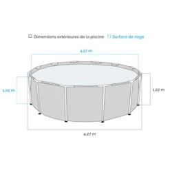 Piscine Tubulaire Bestway Power Steel Stone Ronde 4,27 X 1,22 M -Fatboy Boutique dimensions piscine tubulaire bestway steel stone ronde 427 x 122 cm 1