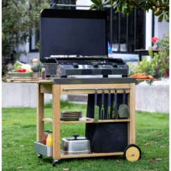 Chariot Desserte Mobilot ENO Pour Plancha Gaz Ou électrique -Fatboy Boutique eno mobilot chariot bois et inox 3