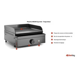Plancha Gaz ORIGIN 45 Acier - Forge Adour -Fatboy Boutique information plancha origin g45 acier