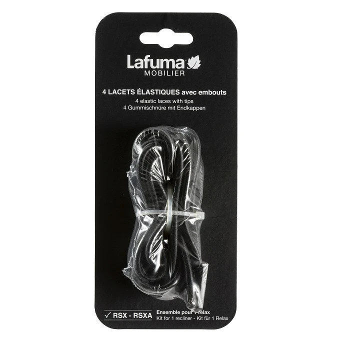 Kit 4 Lacets élastiques Avec Embouts Pour Fauteuil Relax LAFUMA - Noir 3 Kit 4 Lacets élastiques Avec Embouts Pour Fauteuil Relax LAFUMA - Noir