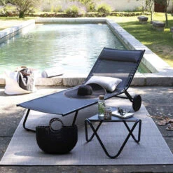 Lit Bain De Soleil LAFUMA Miami - Obsidian -Fatboy Boutique lfm2720 6897 lit bain soleil lafuma miami noir ambiance
