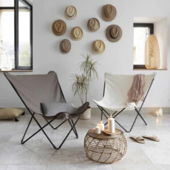 Fauteuil Pliant LAFUMA Pop Up XL Airlon - Grès -Fatboy Boutique lfm2777 6535 fauteuil relax pliant lafuma pop up xl ecru ambiance