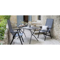 Fauteuil De Jardin Pliant LAFUMA Zen-it Batyline® Duo - Obsidian -Fatboy Boutique lfm2780 fauteuil jardin lafuma zen it ambiance repas