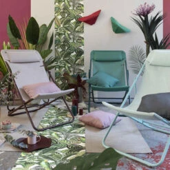 Chaise Longue LAFUMA Maxi Transat Plus - Rose -Fatboy Boutique lfm2926 9257 chaise longue lafuma maxi transat plus rose ambiance 3