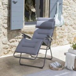 Fauteuil Relax Pliant LAFUMA Futura BeComfort XL - Argent -Fatboy Boutique lfm3131.8901 fauteuil relax pliant lafuma futura becomfort xl argent ambiance