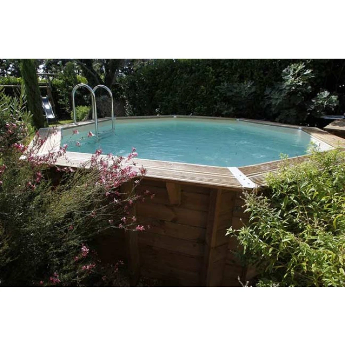 Piscine En Bois Octogonale Ubbink Océa 5,10 X 1,20 M - Liner Beige 3 Piscine En Bois Octogonale Ubbink Océa 5,10 X 1,20 M - Liner Beige