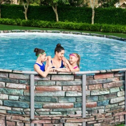 Piscine Tubulaire Bestway Power Steel Stone Ronde 4,27 X 1,22 M -Fatboy Boutique piscine tubulaire bestway steel stone ronde 427 x 122 cm 3 1