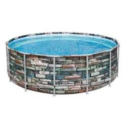 Piscine Tubulaire Bestway Power Steel Stone Ronde 4,27 X 1,22 M -Fatboy Boutique piscine tubulaire bestway steel stone ronde 427 x 122 cm 5 1