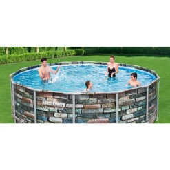 Piscine Tubulaire Bestway Power Steel Stone Ronde 4,27 X 1,22 M -Fatboy Boutique piscine tubulaire bestway steel stone ronde 427 x 122 cm 7 1