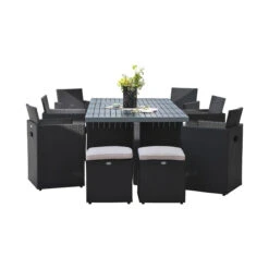 Salon De Jardin DCB Encastrable - Plateau En Aluminium, 10 Personnes -Fatboy Boutique pvc 10 alu n 03