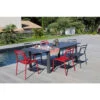 Salon De Jardin PROLOISIRS Table EOS 180/240 Graphite + 6 Fauteuils EOS Rouges -Fatboy Boutique table eos proloisirs 180 240 graphite ambiance 3 1