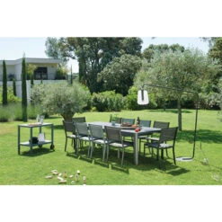 Table De Jardin 10 Personnes Avec 2 Rallonges FERMOB Oléron 155 / 255 X 100 Cm - Gris Argile -Fatboy Boutique table fermob oleron chaises costa 2 4