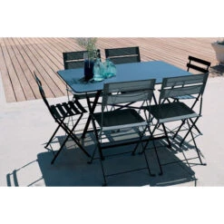 Salon De Jardin Fermob Cargo 128 X 90 Cm Bleu Acapulco, 6 Personnes